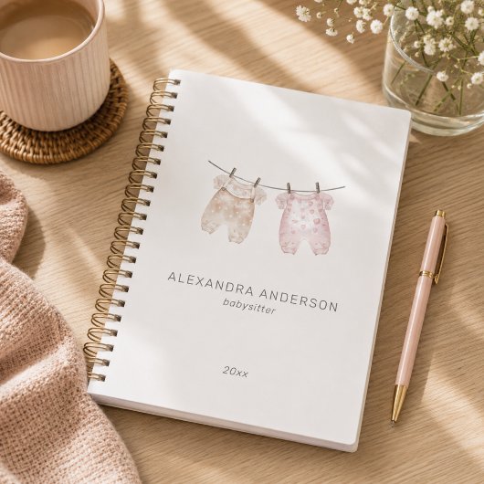 Boho Babykleding Watercolor Babysitter Service Planner