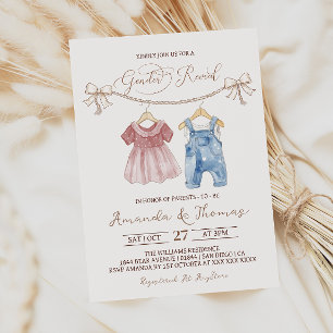 Boho babykleren roze blauwe geslacht onthulling kaart