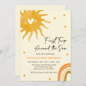 Boho Baby's Eerste Jaar Rond de Zon Kaart (Voorkant / Achterkant)