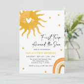 Boho Baby's Eerste Jaar Rond de Zon Kaart (Staand voorkant)