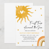 Boho Baby's Eerste Jaar Rond de Zon Kaart (Voorkant / Achterkant)