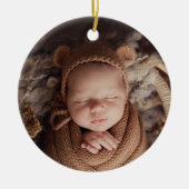 Boho Baby's eerste kerstgeboortedatum Keramisch Ornament (Voorkant)