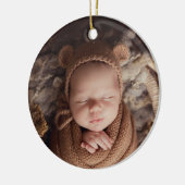 Boho Baby's eerste kerstgeboortedatum Keramisch Ornament (Links)