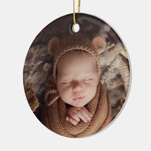 Boho Baby's eerste kerstgeboortedatum Keramisch Ornament (Links)