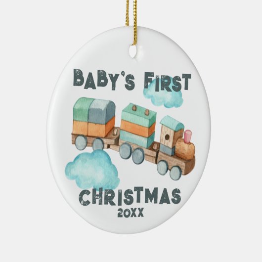 Boho Baby's eerste kersttrein Ornament (Rechts)