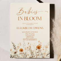 Boho baby's in bloei Wildflower Baby shower