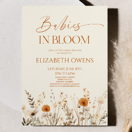 Boho baby's in bloei Wildflower Baby shower Kaart