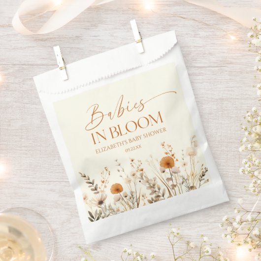 Boho Baby's in Bloom Wildflower Twins Baby shower Bedankzakje (Geknipt)