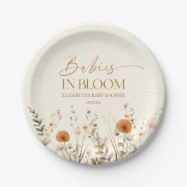 Boho Baby's in Bloom Wildflower Twins Baby shower Papieren Bordje