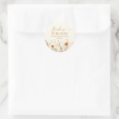 Boho Baby's in Bloom Wildflower Twins Baby shower Ronde Sticker (Tas)