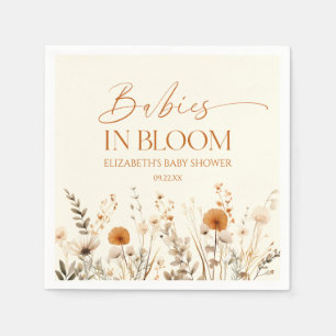 Boho Baby's in Bloom Wildflower Twins Baby shower Servet