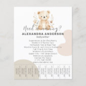 Boho Babysitter Beer Waterverf Service Tear-Off Flyer (Voorkant)