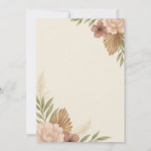 Boho Bachelorette Feest Uitnodiging | Neutrale Blo (Achterkant)
