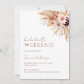 Boho Bachelorette Party Invitation and Itinerary Kaart (Voorkant)