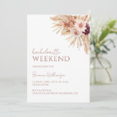 Boho Bachelorette Party Invitation and Itinerary Kaart (Staand voorkant)