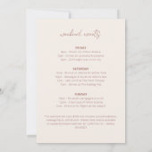 Boho Bachelorette Party Invitation and Itinerary Kaart (Achterkant)