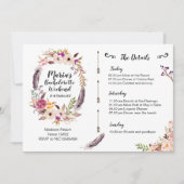 Boho Bachelorette Weekend Itinerary Invitation Kaart (Voorkant)