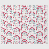 Boho Bainbow Valentijnsdag Pattern Cadeaupapier (Vlak)