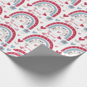 Boho Bainbow Valentijnsdag Pattern Cadeaupapier (Hoek)