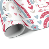 Boho Bainbow Valentijnsdag Pattern Cadeaupapier (Rol Hoek)