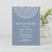 Boho Bali Birthday Brunch op Denim Blue 2 Kaart (Staand voorkant)