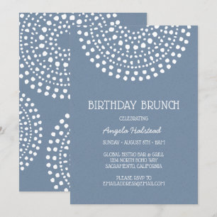 Boho Bali Birthday Brunch op Denim Blue 2 Kaart