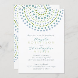 Boho Bali Green Jewels Wedding Kaart