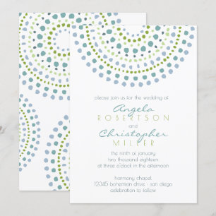 Boho Bali Green Jewels Wedding Kaart