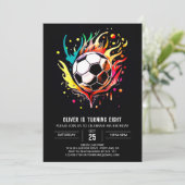 Boho Ball Printable Voetbal Verjaardag Kaart (Staand voorkant)