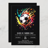 Boho Ball Printable Voetbal Verjaardag Kaart (Voorkant / Achterkant)