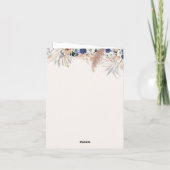 Boho-ballonnen, gedroogd Pampas - blauw, bruin, ne Bedankkaart (Achterkant)