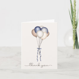 Boho-ballonnen, gedroogd Pampas - blauw, bruin, ne Bedankkaart