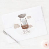 Boho Balloon Elephant Baby shower Ronde Sticker (Envelop)