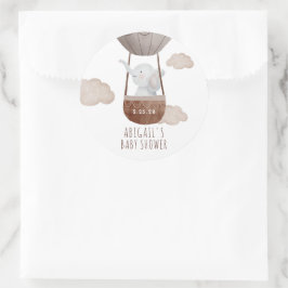 Boho Balloon Elephant Baby shower Ronde Sticker