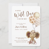 Boho Balloon Safari Elephant Boy Baby Shower  Kaart (Voorkant)