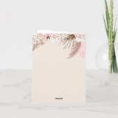 Boho Balloons-gedroogde pampas, roze, bruin, babym Bedankkaart (Achterkant)