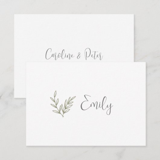 Boho Bamboe Botanisch blad Zacht Elegant groen (Voorkant / Achterkant)