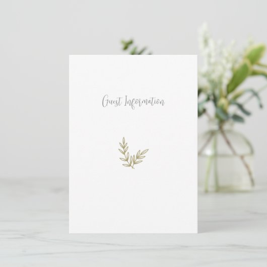 Boho Bamboe Botanisch blad Zacht Elegant groen Informatiekaartje (Staand voorkant)