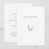 Boho Bamboe Botanisch blad Zacht Elegant groen Informatiekaartje (Voorkant / Achterkant)