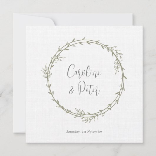 Boho Bamboe Botanisch blad Zacht Elegant groen Kaart (Voorkant)