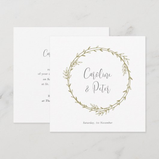 Boho Bamboe Botanisch blad Zacht Elegant groen Kaart (Voorkant / Achterkant)