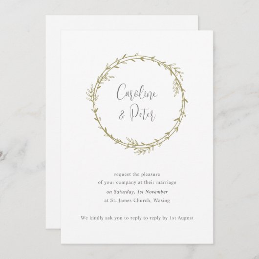 Boho Bamboe Botanisch blad Zacht Elegant groen Kaart (Voorkant / Achterkant)