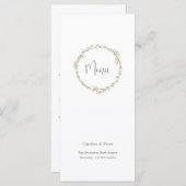 Boho Bamboe Botanisch blad Zacht Elegant groen Menu (Voorkant / Achterkant)