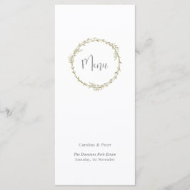 Boho Bamboe Botanisch blad Zacht Elegant groen Menu