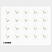 Boho Bamboe Botanisch blad Zacht Elegant groen Ronde Sticker (Vel)