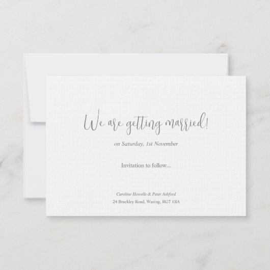 Boho Bamboe Botanisch blad Zacht Elegant groen Save The Date (Achterkant)