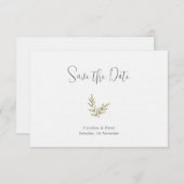 Boho Bamboe Botanisch blad Zacht Elegant groen Save The Date (Voorkant / Achterkant)