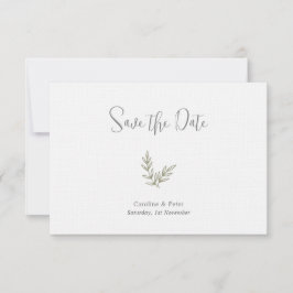 Boho Bamboe Botanisch blad Zacht Elegant groen Save The Date
