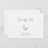Boho Bamboe Botanisch blad Zacht Elegant groen Save The Date (Voorkant / Achterkant)