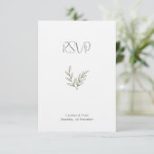 Boho Bamboe Botanisch Blad Zachte Elegante Groenbl RSVP Kaartje (Staand voorkant)